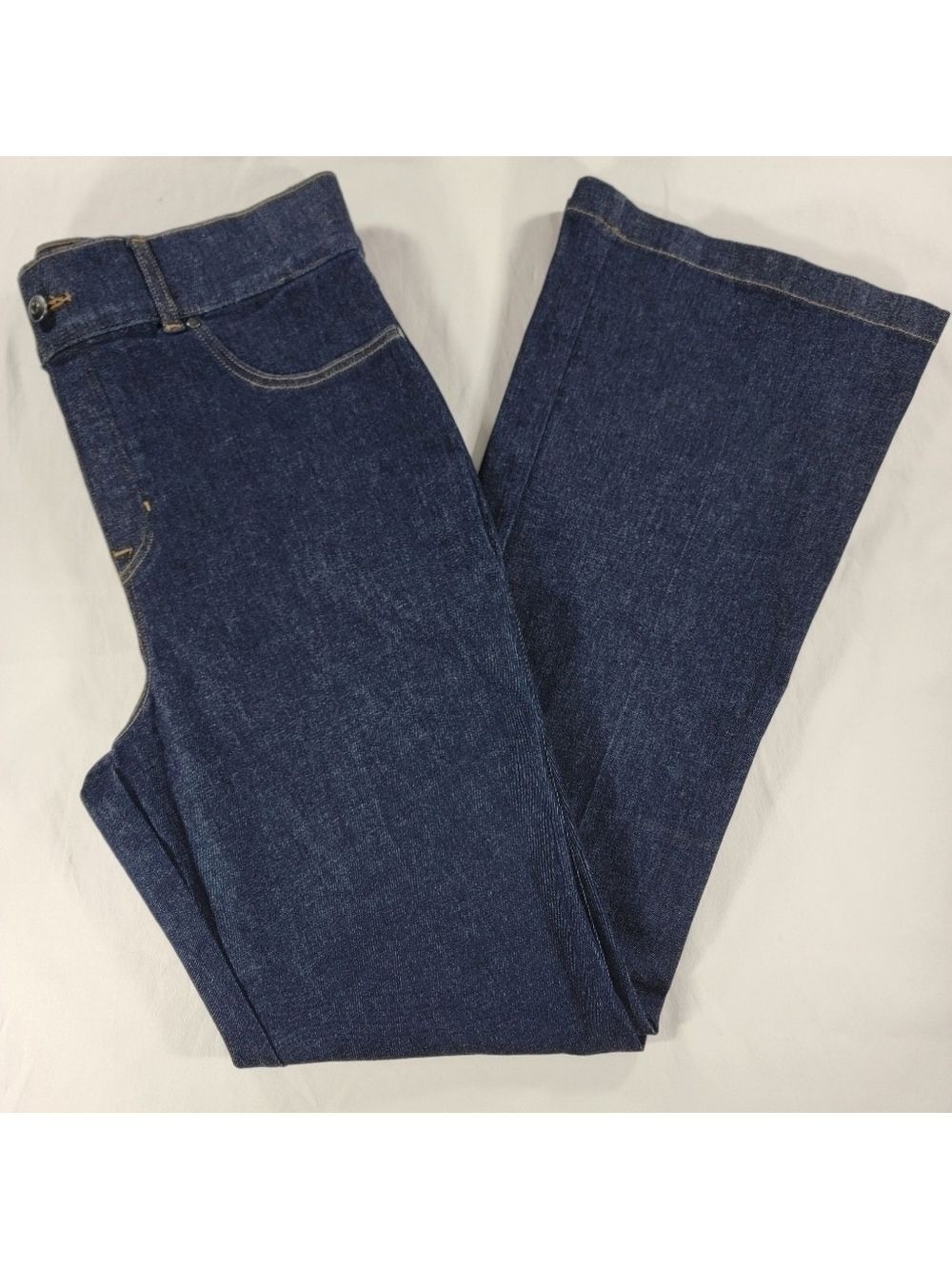 Spanx Jeans Womens 2X 2T 40x38 Raw Indigo Stretch Pull On Flare Everywear Shape